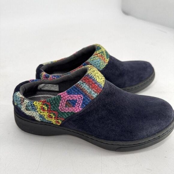 Dansko Eartha Size 6  /36 Purple Suede Knit Trim Cuff Slip On Mule Clogs - Picture 4 of 8